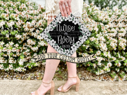 Custom "Cherry Blossom Festival" Nurse Graduation Cap Topper