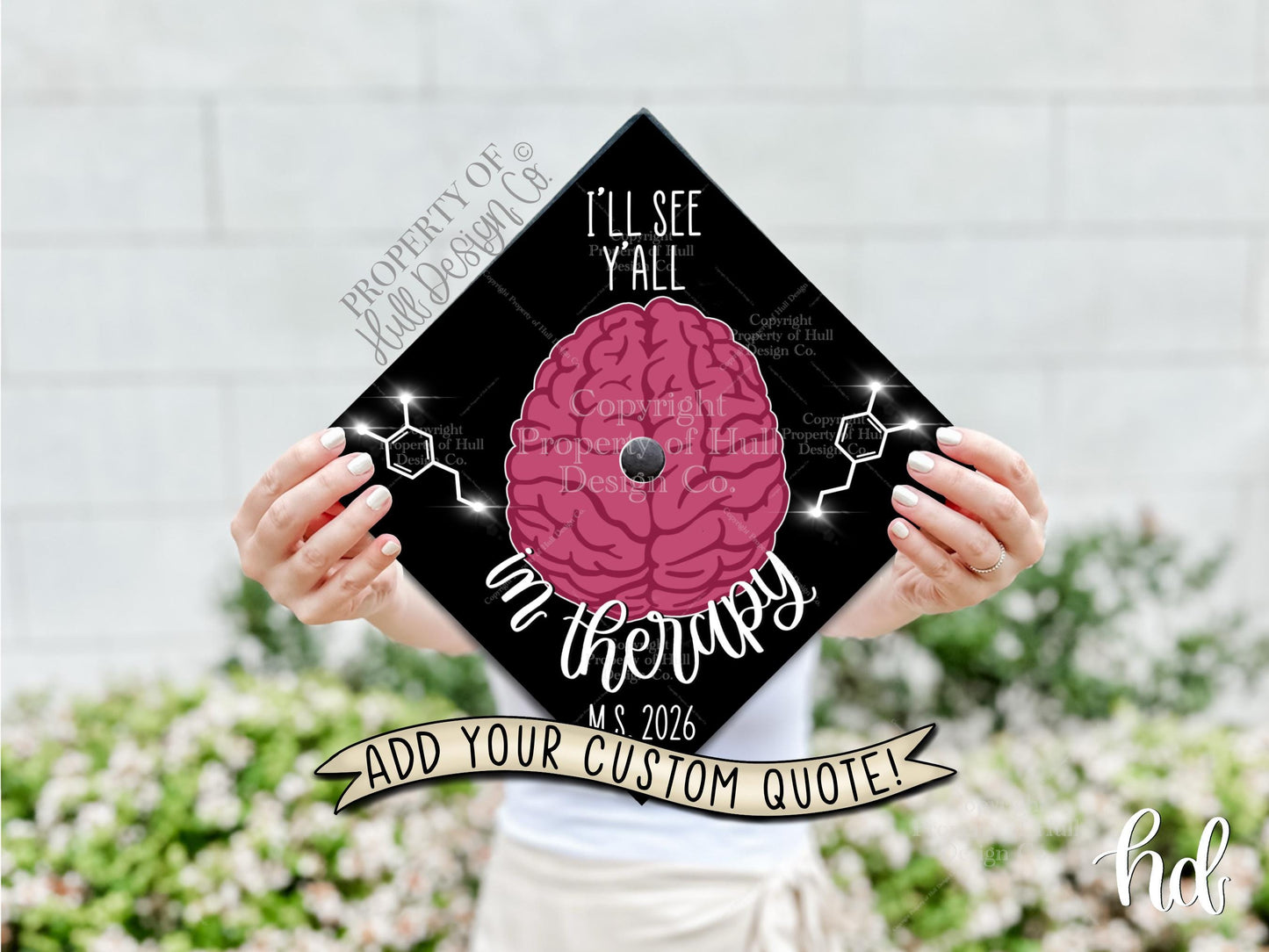 Custom "Dopamine Rush" Psychology Graduation Cap Topper
