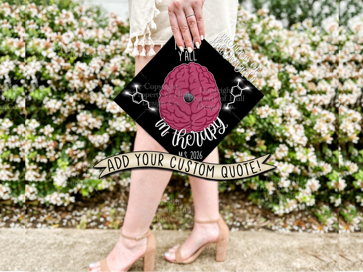 Custom "Dopamine Rush" Psychology Graduation Cap Topper