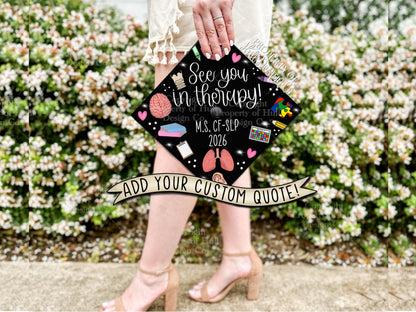 Custom "Speech Language Pathology" Graduation Cap Topper