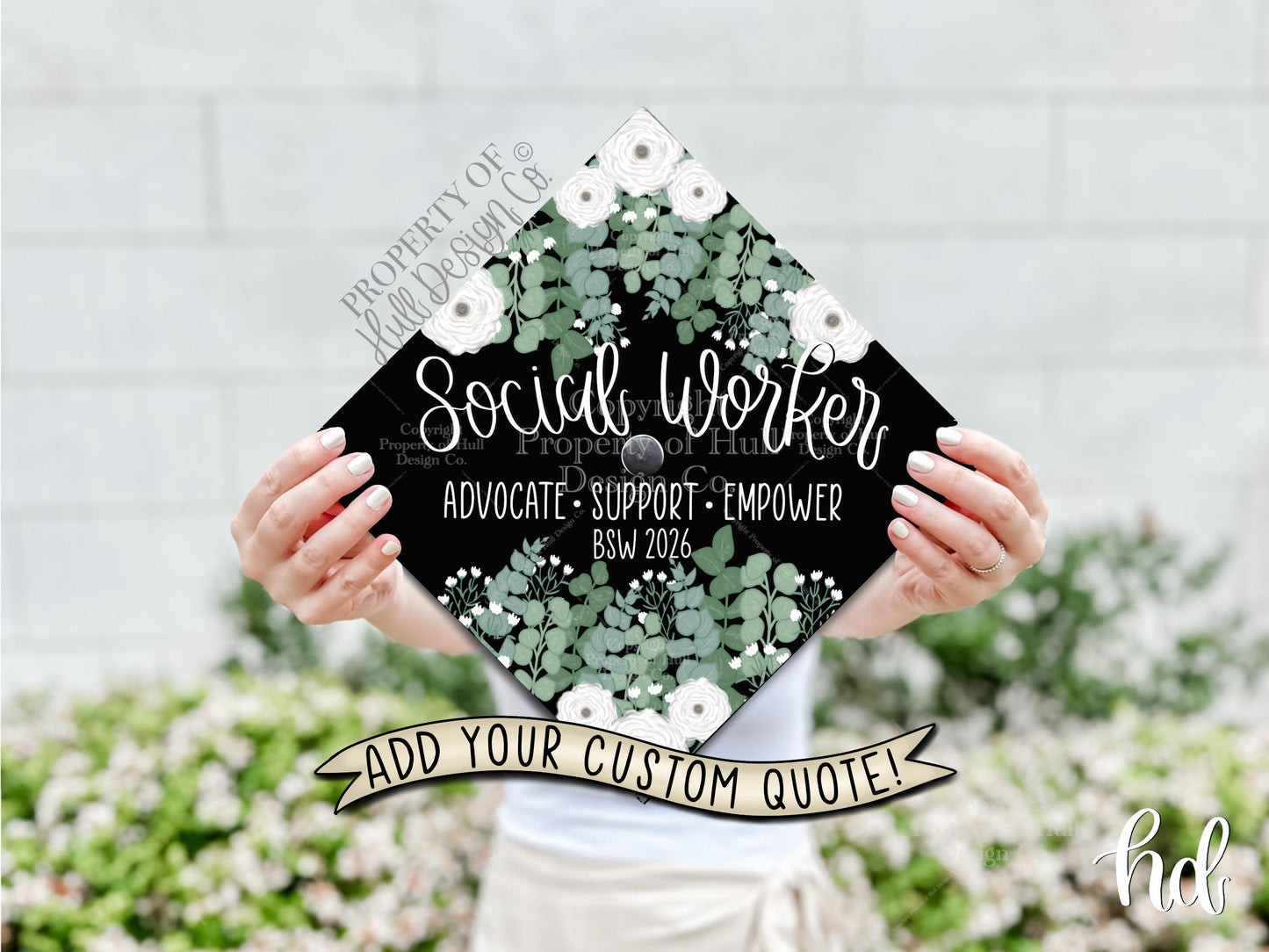 Custom "Be the Light" Graduation Cap Topper, Social Work