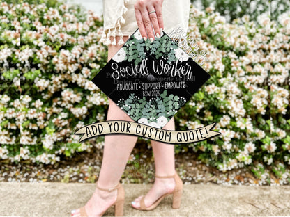 Custom "Be the Light" Graduation Cap Topper, Social Work