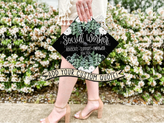 Custom "Be the Light" Graduation Cap Topper, Social Work