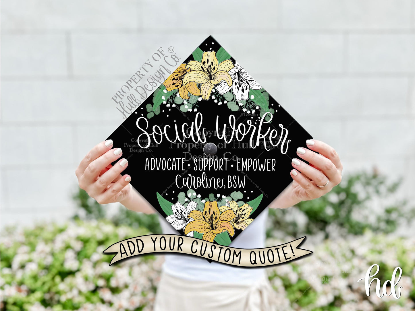 Custom "Social Worker" Graduation Cap Topper
