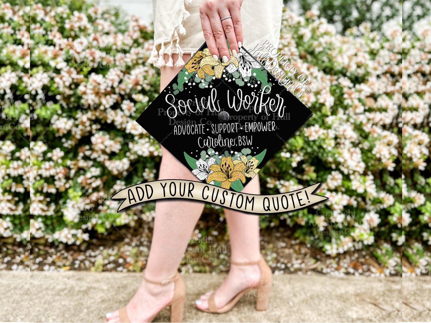 Custom "Social Worker" Graduation Cap Topper