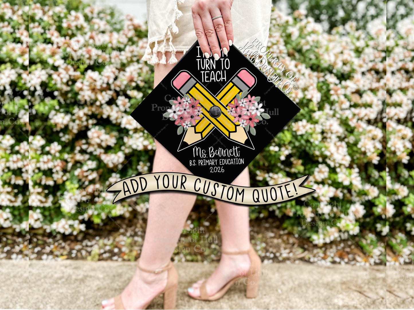 Custom "Pencil Perfect" Teacher Graduation Cap Topper