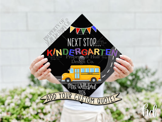 Custom "Time for School" Teacher Graduation Cap Topper