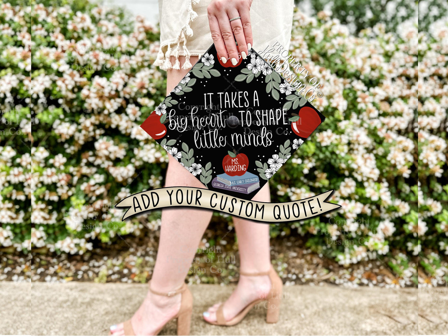 Custom "Apple Blossom Festival" Teacher Graduation Cap Topper