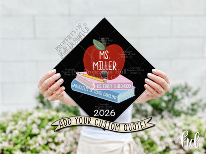 Custom "Time to Teach" Teacher Graduation Cap Topper