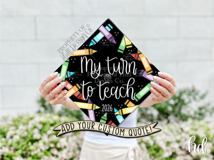 Custom "Creative Colors" Teacher Graduation Cap Topper