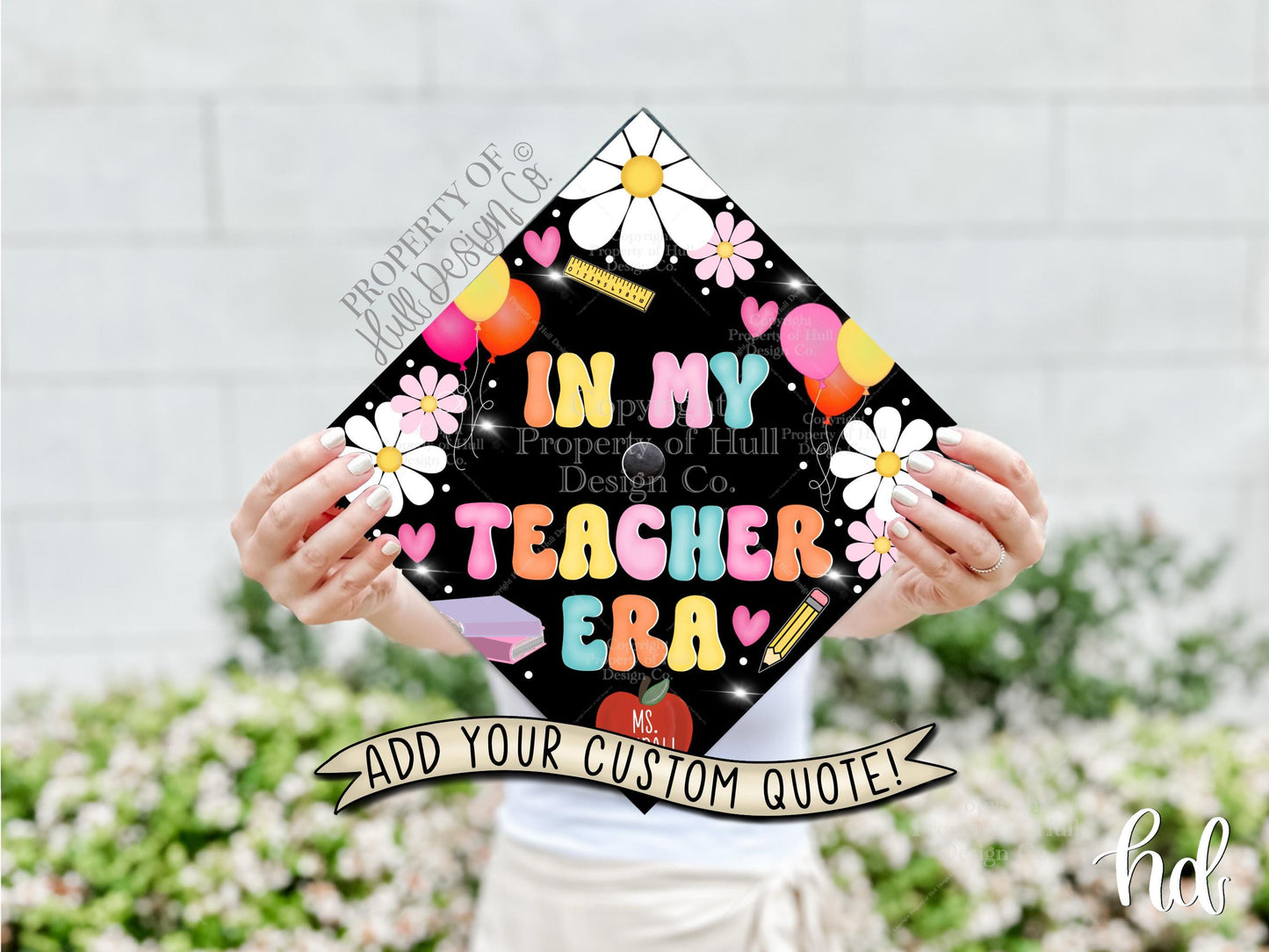 Custom "Groovy Teacher" Graduation Cap Topper