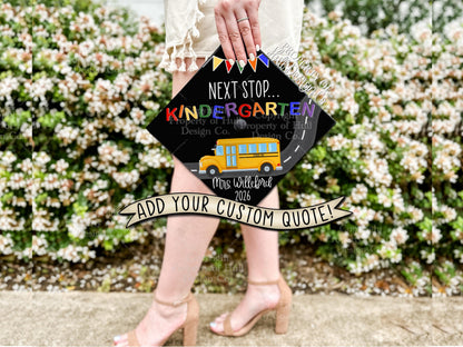 Custom "Time for School" Teacher Graduation Cap Topper