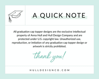 Printed Blank Notebook Graduation Cap Topper