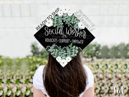 READY TO SHIP Social Worker Graduation Cap Topper
