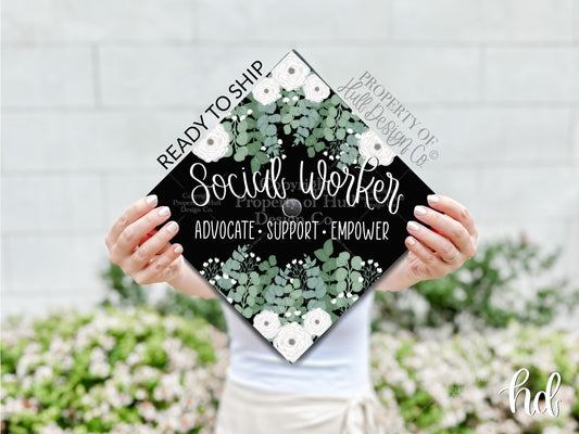 READY TO SHIP Social Worker Graduation Cap Topper